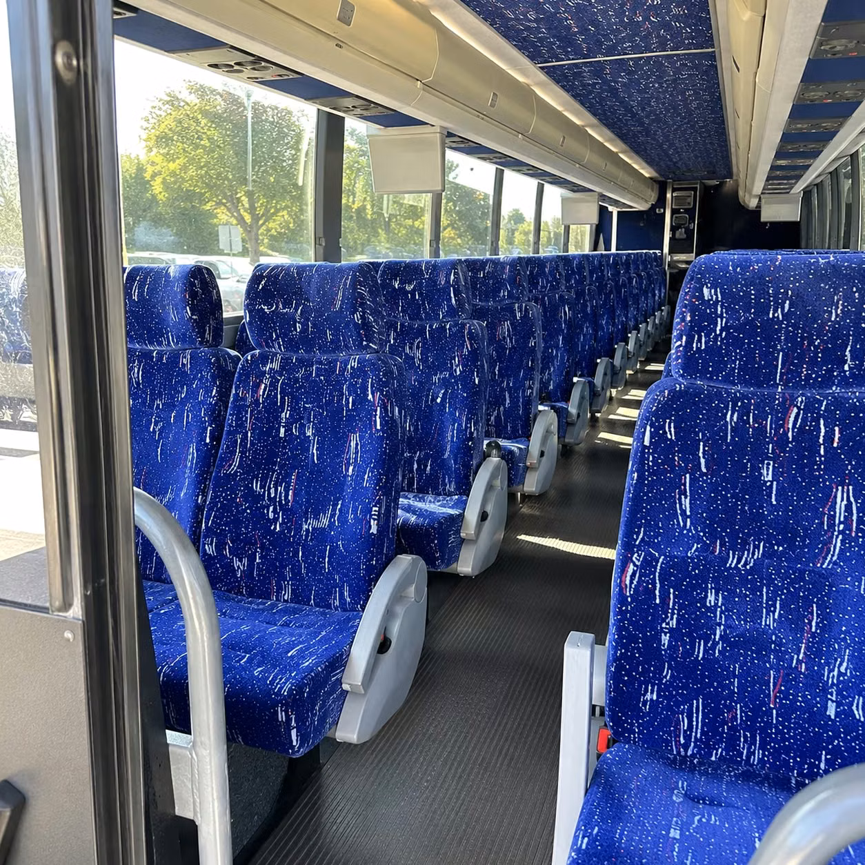 56 passenger charter bus inside