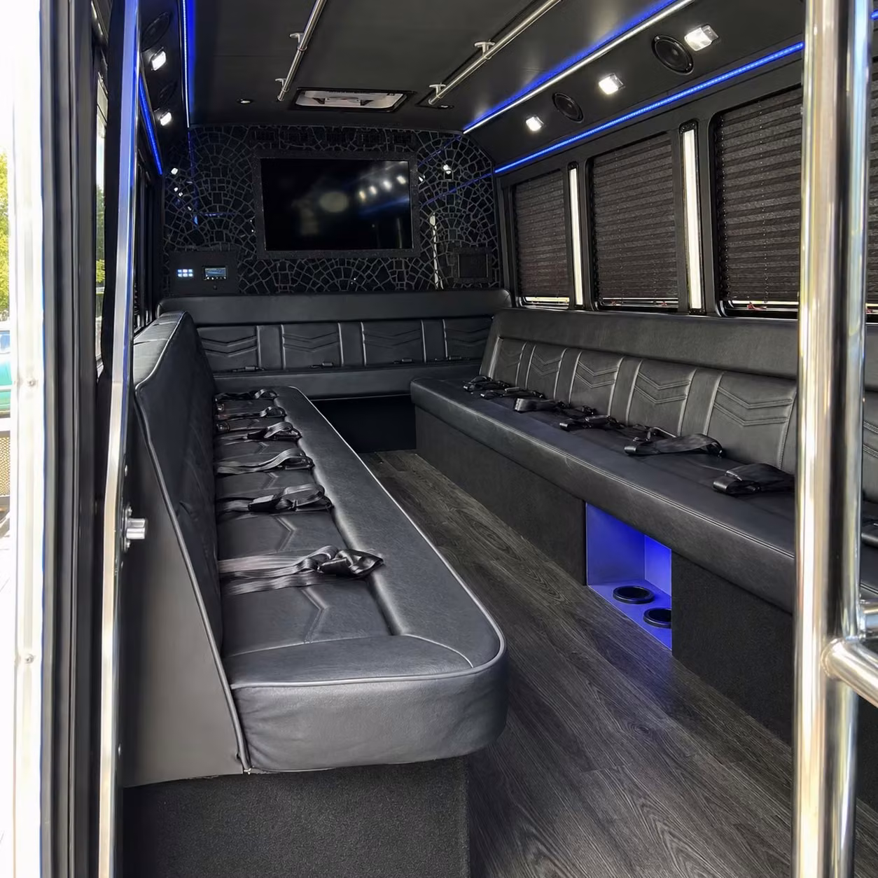 a party bus for game day fan groups headed out of roseville