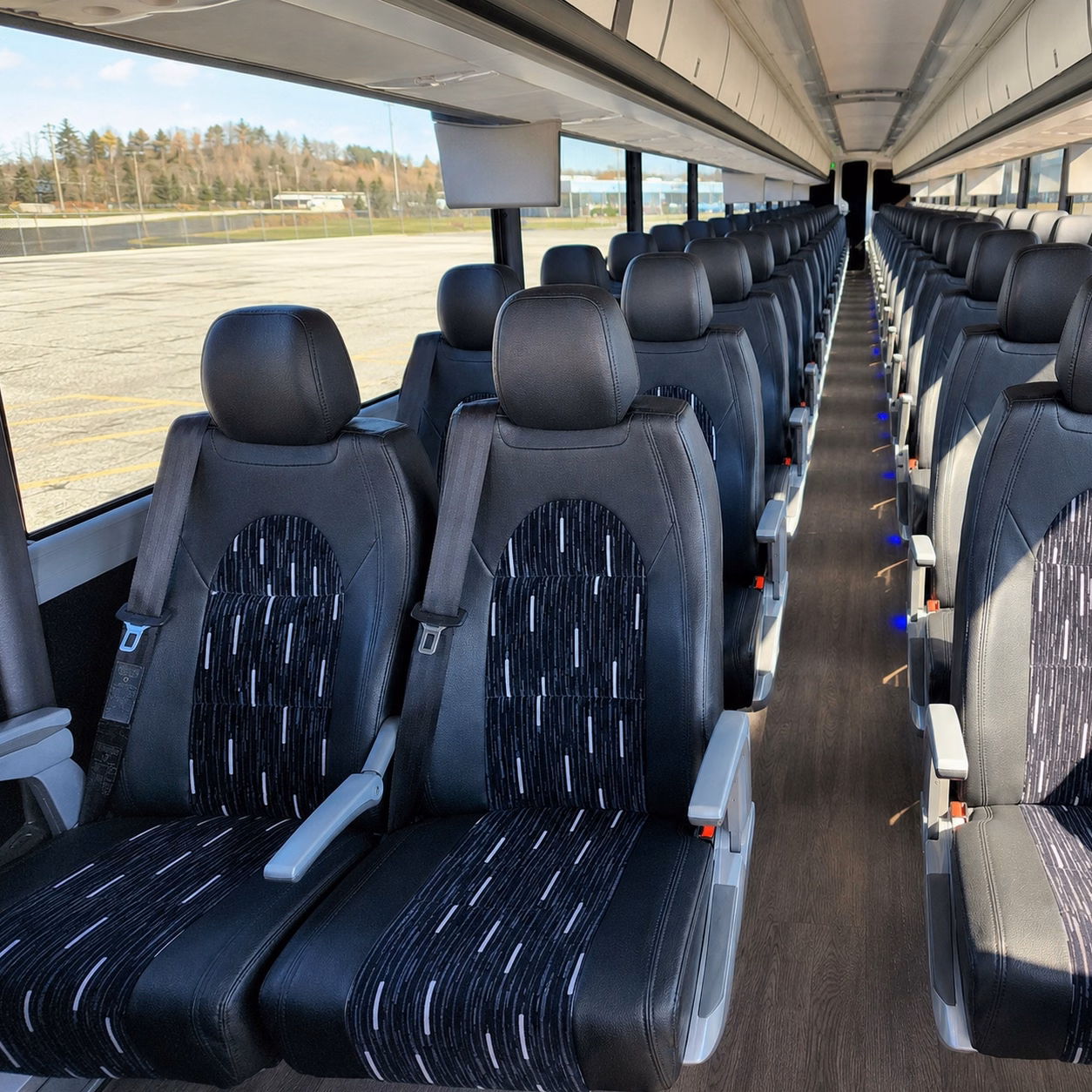 roseville charter bus rental interior